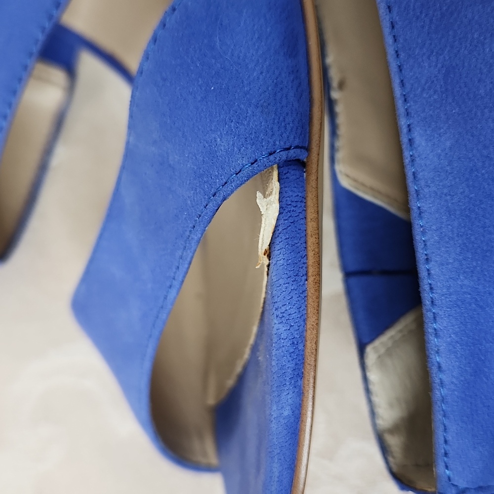 INC International Concepts bright cobalt blue stiletto statement heels size 9.5 - Picture 9 of 16